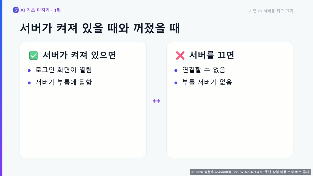 6단계 시연 ① 서버를 켜고 끄기 화면 2