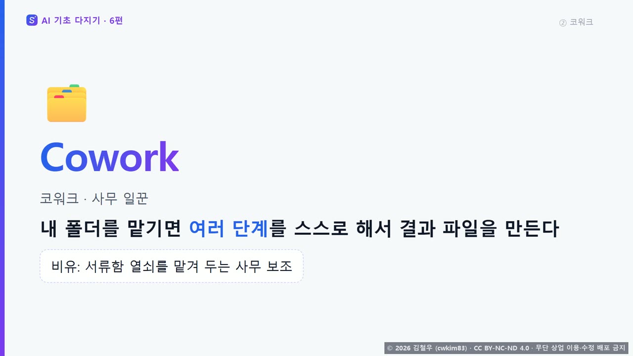 4단계 코워크, 폴더에 새로 생긴 엑셀 파일 화면