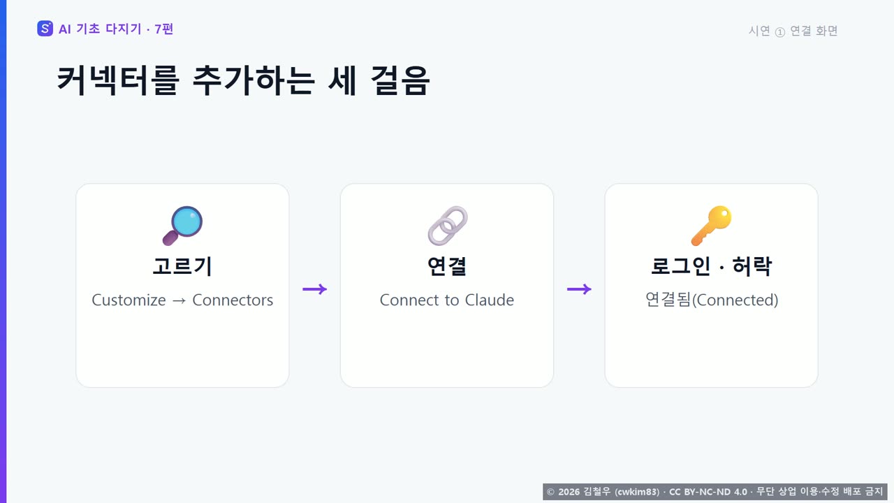 4단계 시연 1, 커넥터 탐색 목록 화면